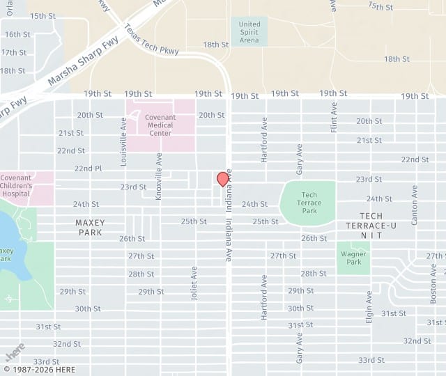 Location Map: 2310 Indiana Ave Lubbock, Texas 79410
